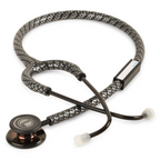 LIFE LINE 'MIDNIGHT CARBON II' Stethoscope (Black Titanium Finish) | Dual Side Diaphragm Chest Piece for Adult and Pediatric | Suitable for Doctors and Students