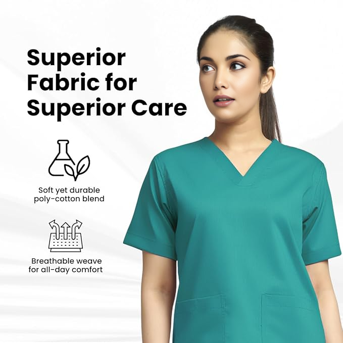 Kifzi Antimicrobial Lycra 4 Pocket Women Scrubs suit