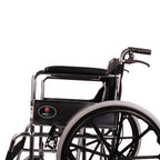 MHL 1002 AX - PU Manual Chrome Wheelchair with Attendant Brakes & Foam Upholstery