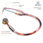 LIFE LINE 'GALAXY PRO II' Stethoscope (Rainbow Finish) | Dual Side Diaphragm Chest Piece for Adult and Pediatric | Suitable for Doctors and Students