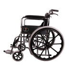 MHL 1002 AX - PU Manual Chrome Wheelchair with Attendant Brakes & Foam Upholstery