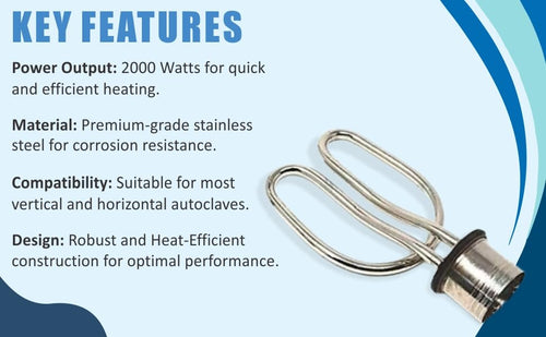 Autoclave Heating Element Stainless Steel 2KW - Pack of 1