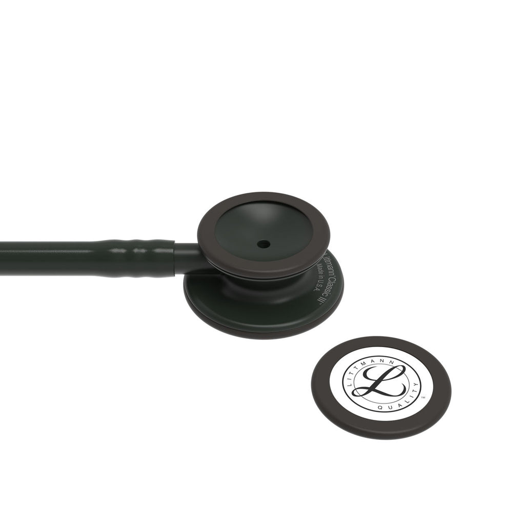 3M Littmann Classic III Stethoscope Black Edition Chestpiece, Black Tube Model - 5803