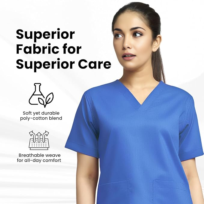 Kifzi Antimicrobial Lycra 4 Pocket Women Scrubs suit