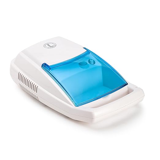 LIFE LINE ALPHA Compressor Nebulizer with Complete Mask Kit for Kids and Adults | Nebuliser with Storage Compartment | Low-noise Nebulizing Machine with 2 Masks & 5 Filters