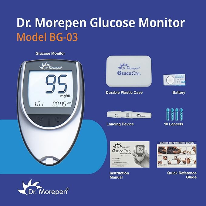 Dr. Morepen GlucoOne Blood Glucose Monitor with 50 Strips (Model-BG 03 )