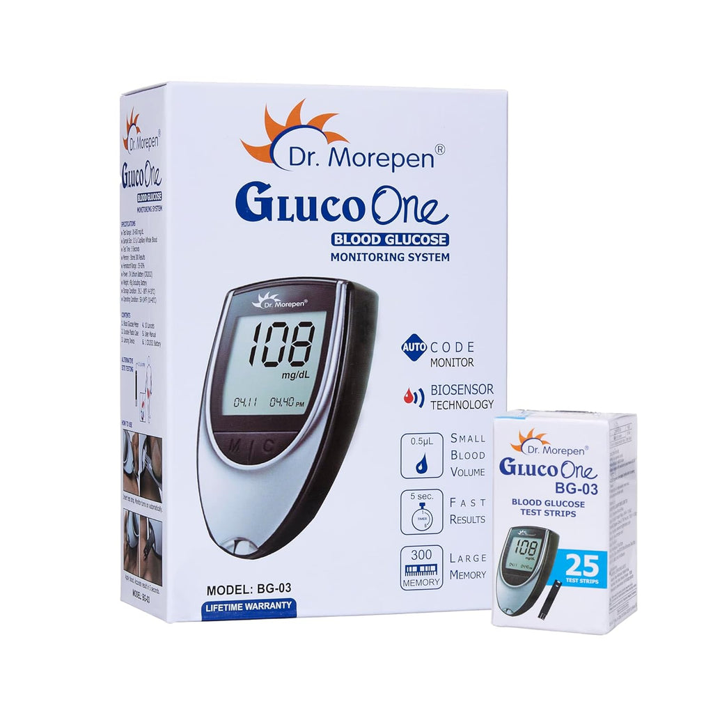 Dr. Morepen GlucoOne Blood Glucose Monitor with 25 Strips (Model-BG 03 )