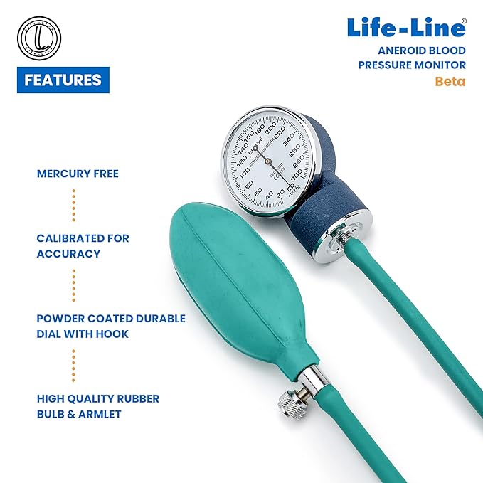 LIFE LINE Beta Aneroid Dial Type Sphygmomanometer offers accurate measurements and superior build quality.