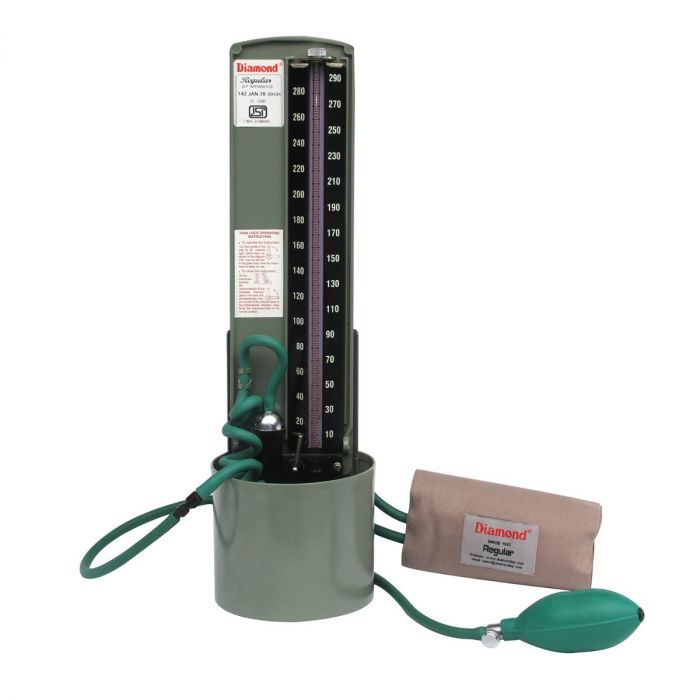 Diamond Mercurial Blood Pressure Monitor Regular with Velcro Cuff Wall Hanging | Sphygmomanometer Mercury BPMR142