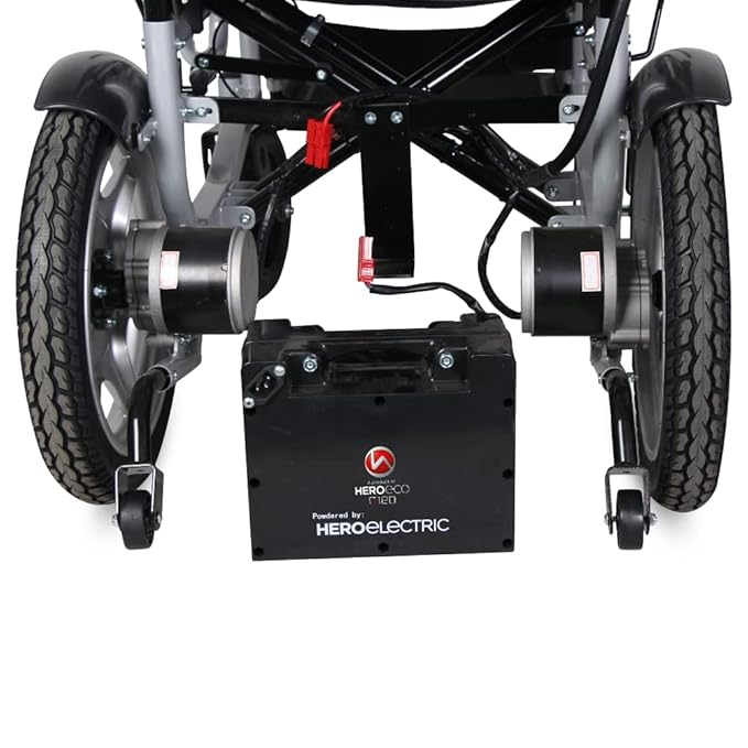 Hero MHL 1007 (LA) Electric Wheelchair with Metal rim rear wheels (Lead Acid Battery)