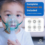 LIFE LINE ALPHA Compressor Nebulizer with Complete Mask Kit for Kids and Adults | Nebuliser with Storage Compartment | Low-noise Nebulizing Machine with 2 Masks & 5 Filters