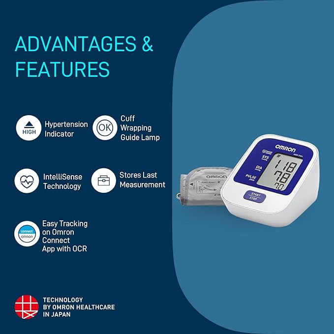 Omron HEM 7124 Fully Automatic Digital Blood Pressure Monitor Medium Cuff (22-32 cm)