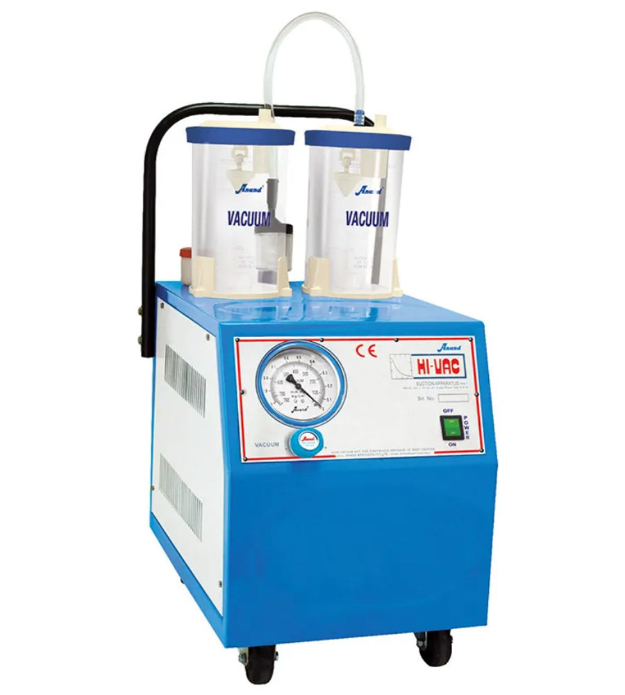 Anand High Vacuum Suction Unit (50 ltrs/min) with cooling mechanism - Rotary Pump with 2 x 2 ltr PC Jars (Model- HI-VAC MS)