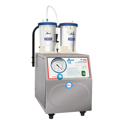 Anand High Vacuum Suction Unit (50 ltrs/min) with cooling mechanism - Rotary Pump with 2 x 2 ltr PC Jars (MODEL - HI-VAC SS)