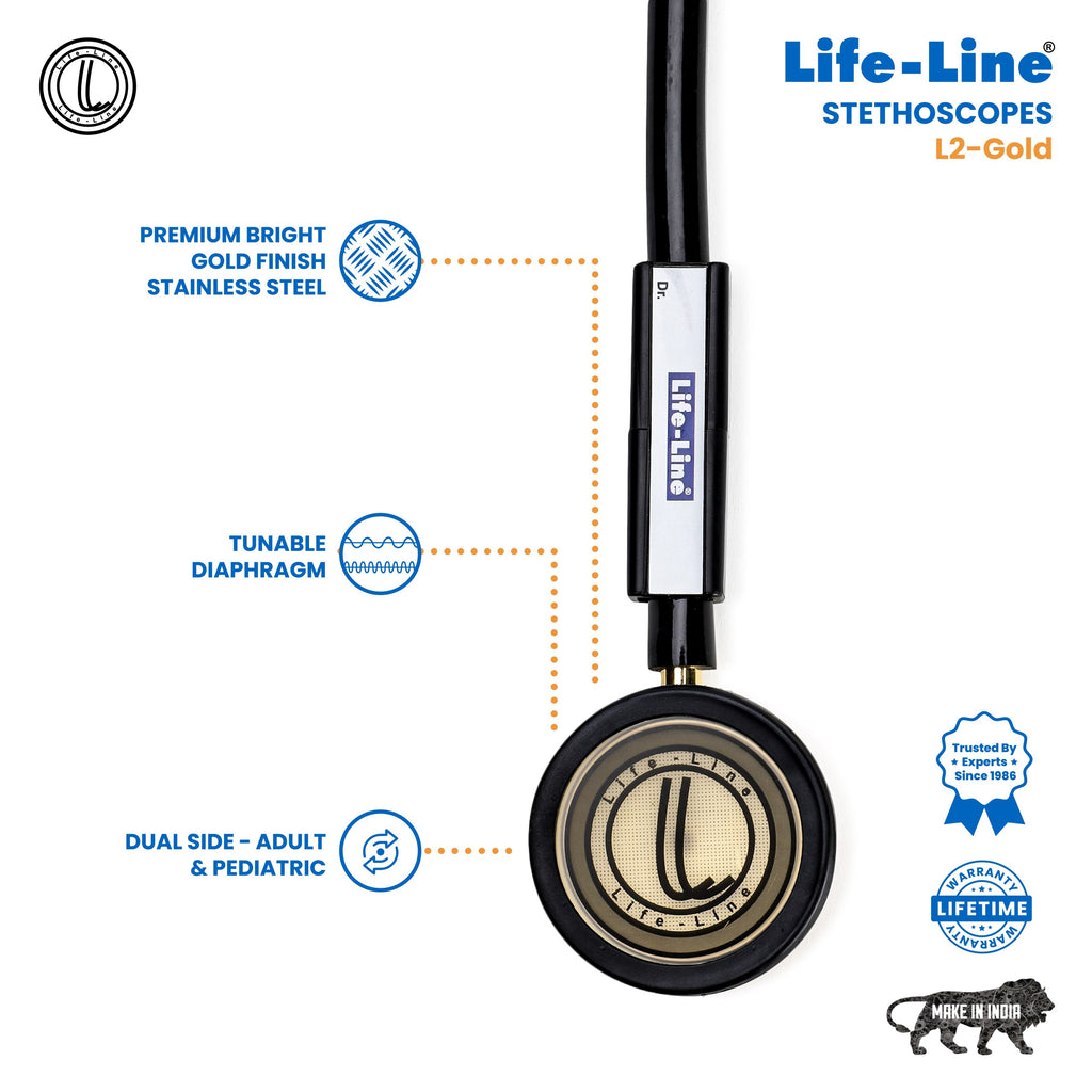Life Line Stethoscope L2-Gold Pl.