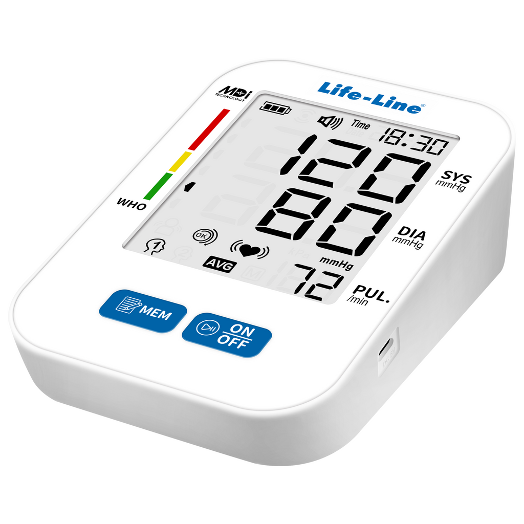 Life-Line L-2 Digital Fully Automatic Blood Pressure Monitor with MDI Technology (Large Display, Backlight & C-Type Port)