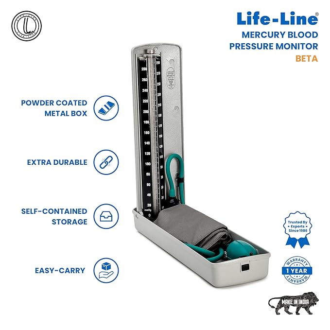 Life-Line Beta Mercurial Blood Pressure Monitor | Mercury Sphygmomanometer  BPMB028