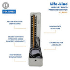 Life-Line Classic Mercurial Blood Pressure Monitor | Mercury Sphygmomanometer  BPMB025