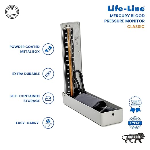 Life-Line Classic Mercurial Blood Pressure Monitor | Mercury Sphygmomanometer  BPMB025