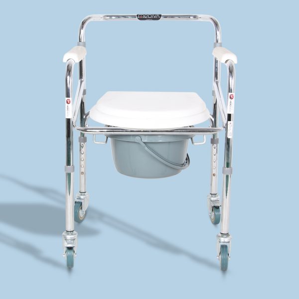 Hero Eco Med Mediva Commode Chair with Arm Support and wheels MHL 3003