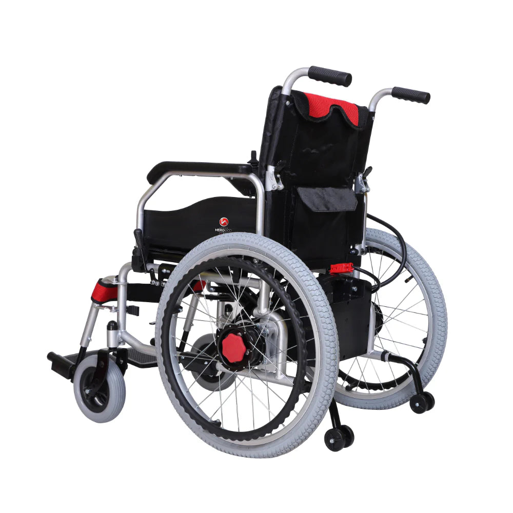 Hero MHL 1007-S (LFP) Foldable Electric Wheelchair with Spoke Wheels and wide tyres (Lithium Battery)