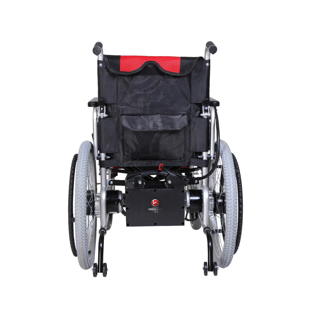 Hero MHL 1007-S (LFP) Foldable Electric Wheelchair with Spoke Wheels and wide tyres (Lithium Battery)