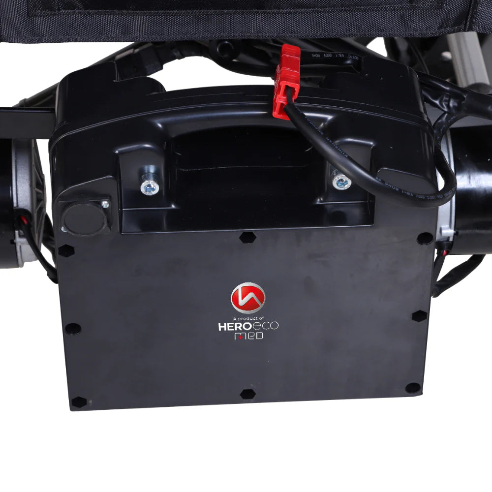 Hero MHL 1007-S (LFP) Foldable Electric Wheelchair with Spoke Wheels and wide tyres (Lithium Battery)