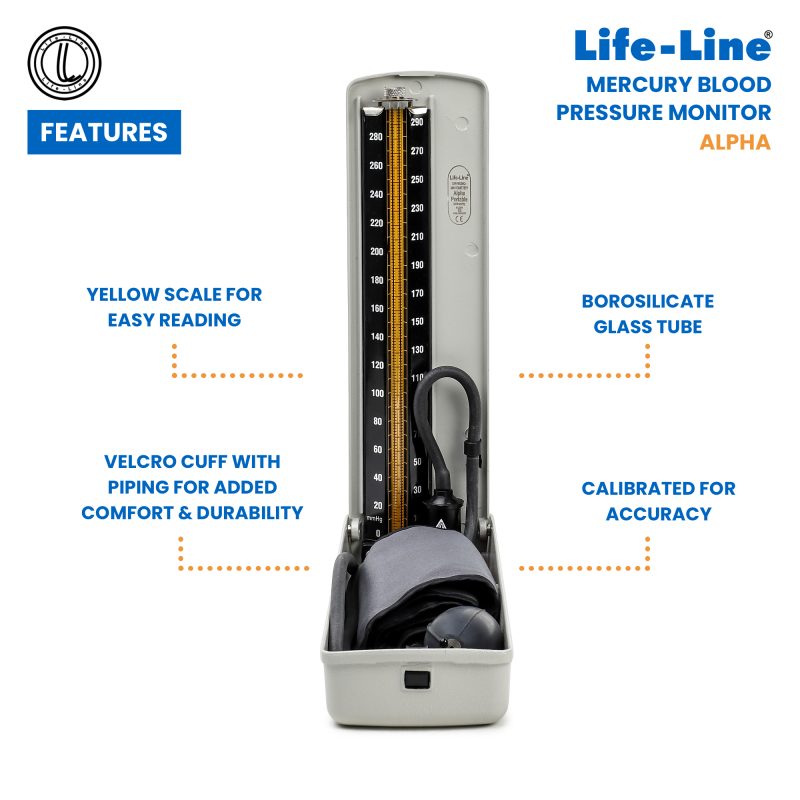 Life-Line Alpha Mercury Blood Pressure Monitor  | Sphygmomanometer Mercury BPMB027
