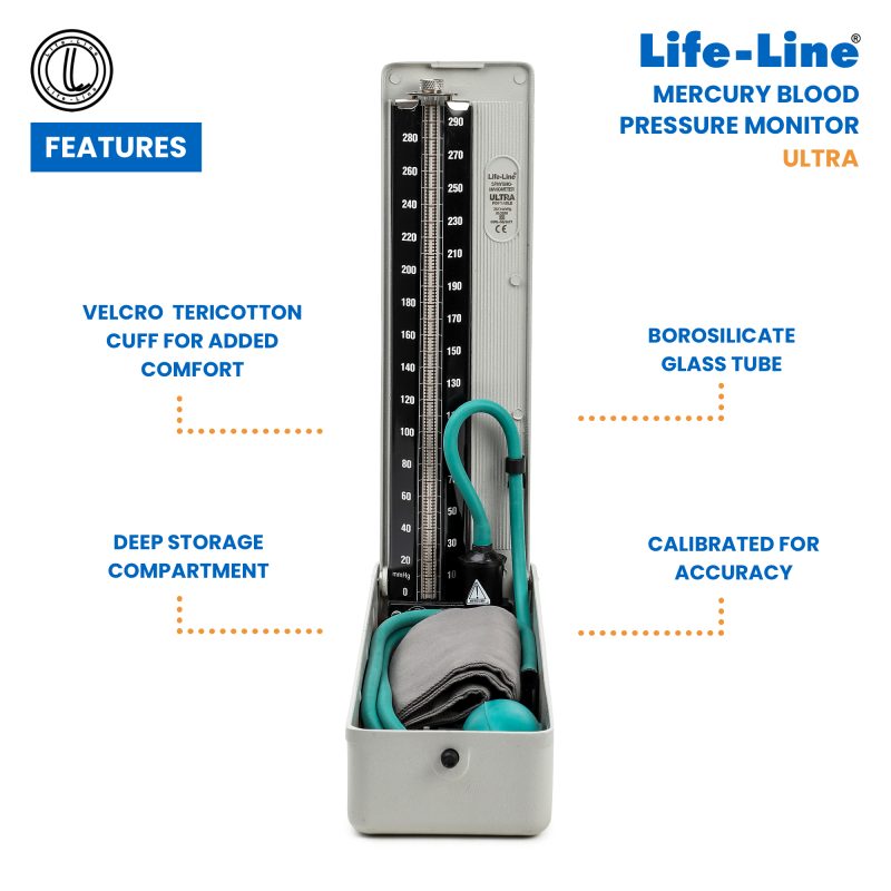 Life-Line Ultra Mercury Blood Pressure Monitor  | Sphygmomanometer Mercury BPMB026