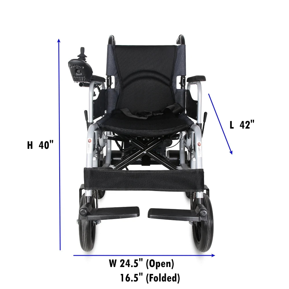 Hero MHL 1007 (LFP) Electric Wheelchair with Metal rim rear wheels - Lithium battery