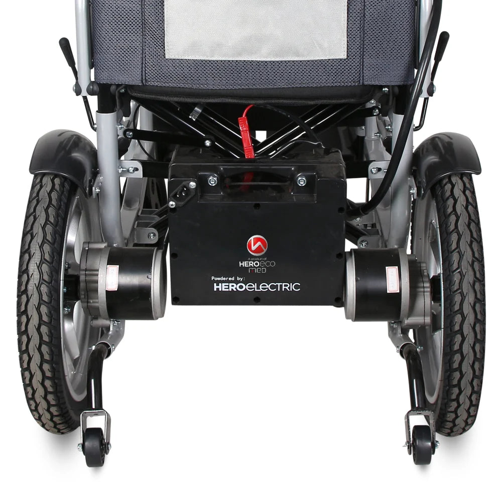 Hero MHL 1007 (LFP) Electric Wheelchair with Metal rim rear wheels - Lithium battery