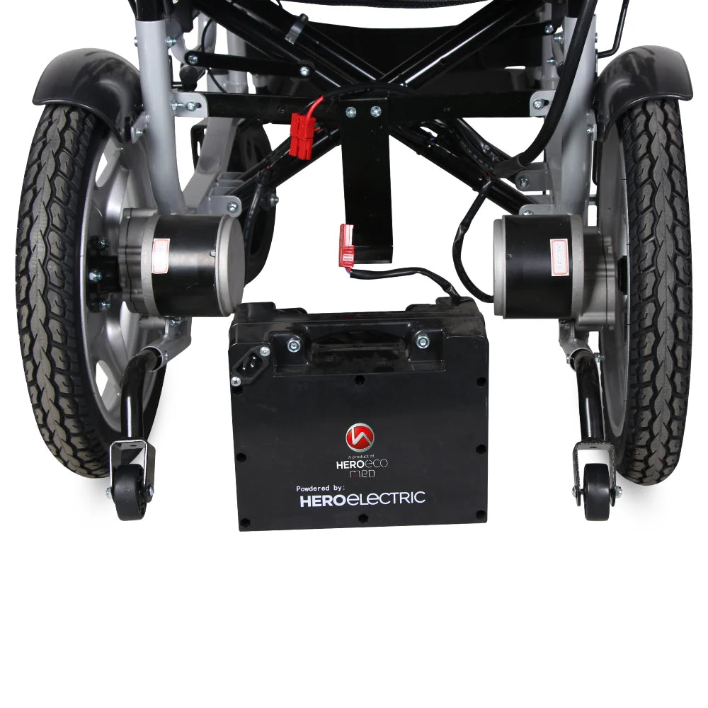 Hero MHL 1007 (LFP) Electric Wheelchair with Metal rim rear wheels - Lithium battery