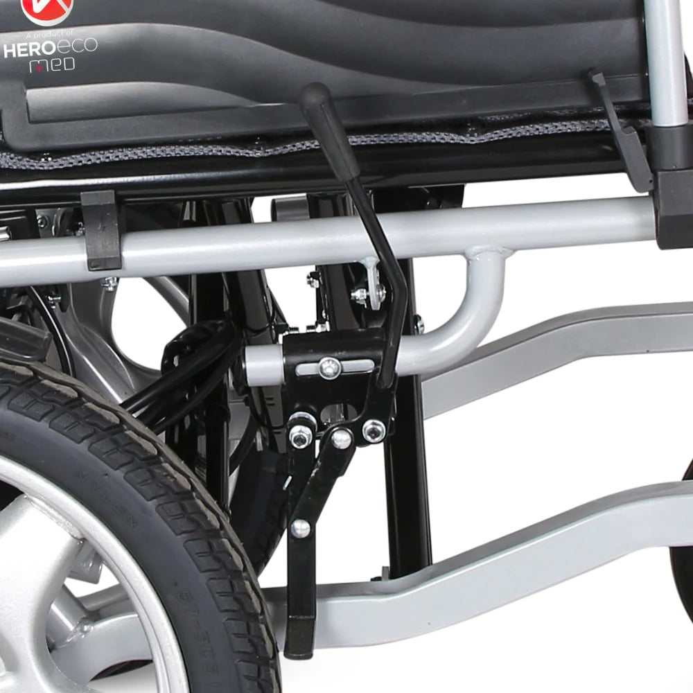 Hero MHL 1007 (LFP) Electric Wheelchair with Metal rim rear wheels - Lithium battery