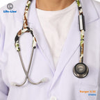 LIFE LINE 'RANGER II SS' Stethoscope (Green Camo and Stainless Steel) | Dual Side Diaphragm Chest Piece for Adult and Pediatric | Suitable for Doctors and Students