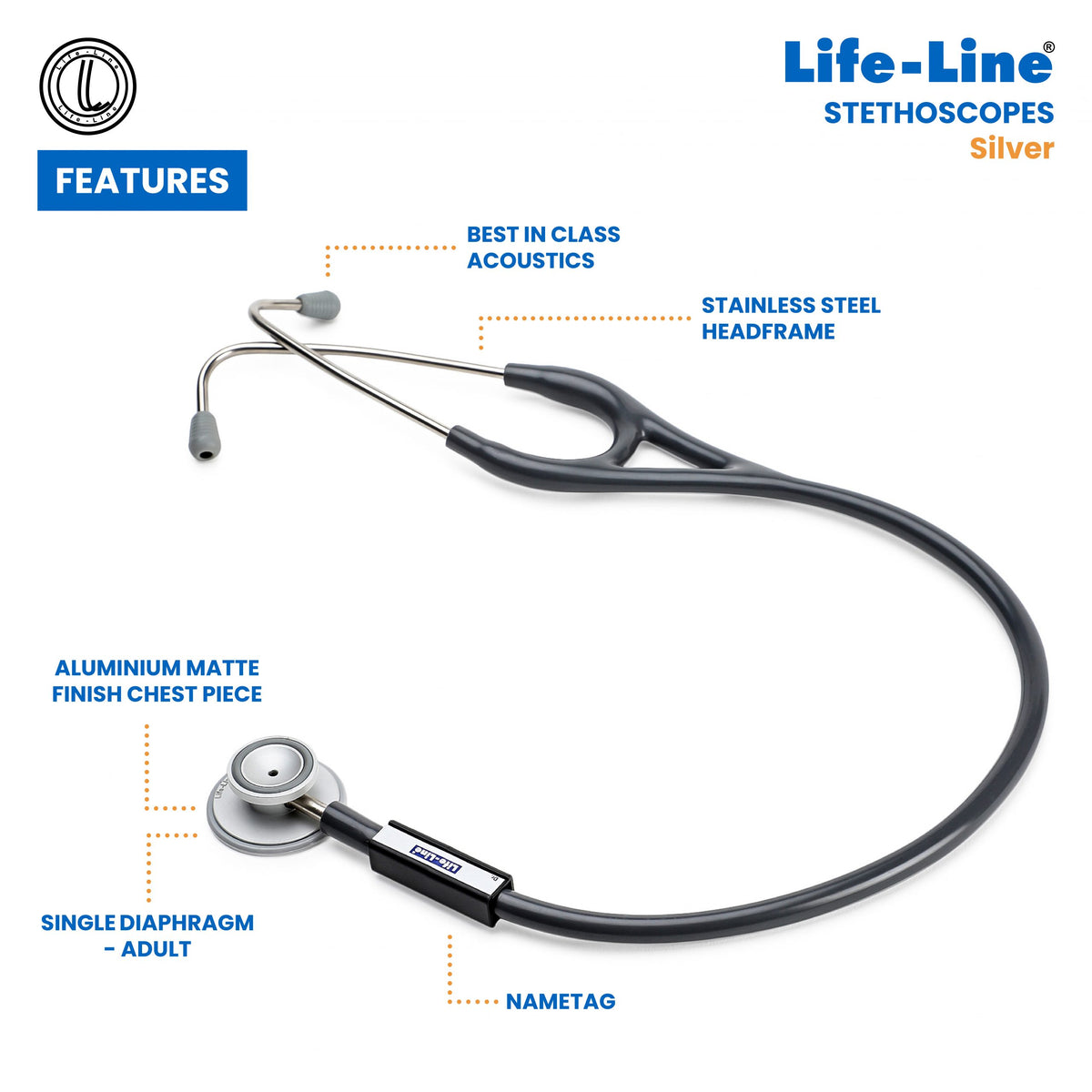 Life-Line Stethoscope Silver