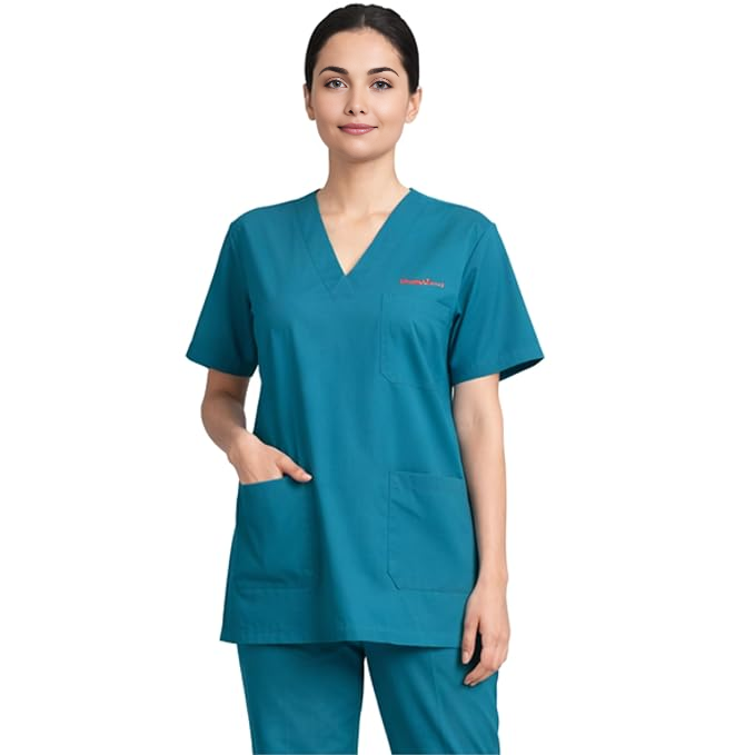 Kifzi Antimicrobial Lycra 4 Pocket Women Scrubs suit