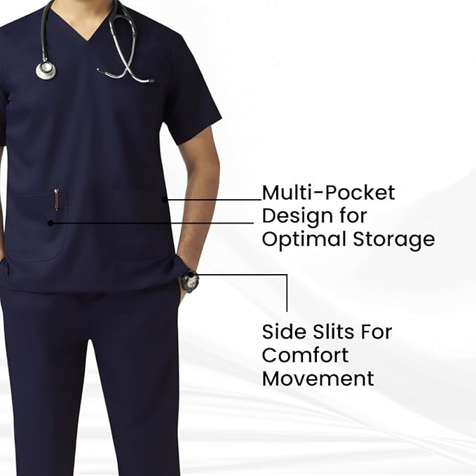 Kifzi Antimicrobial Lycra 5 Pocket men Scrubs suit