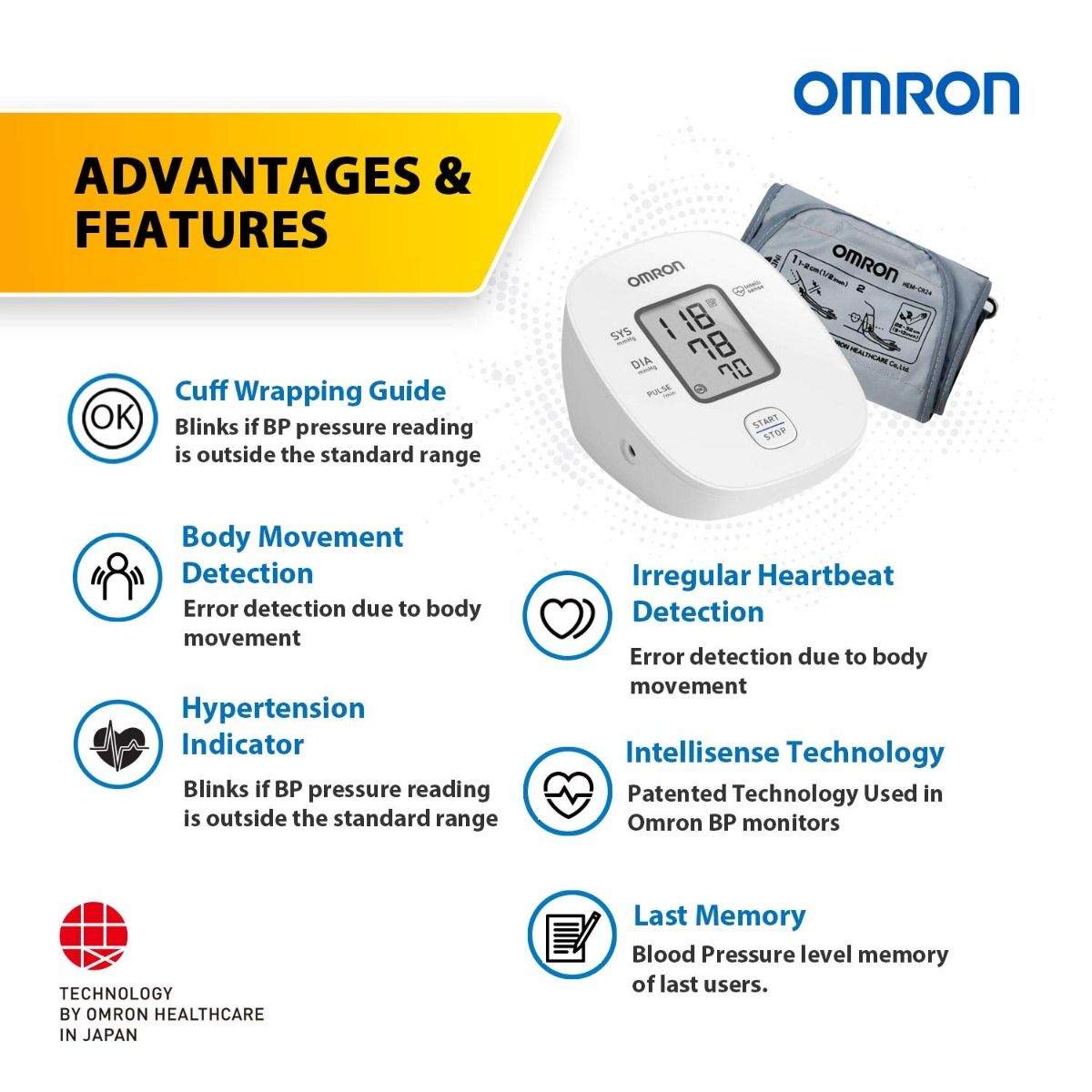 Omron HEM 7121J Fully Automatic Digital Blood Pressure Monitor
