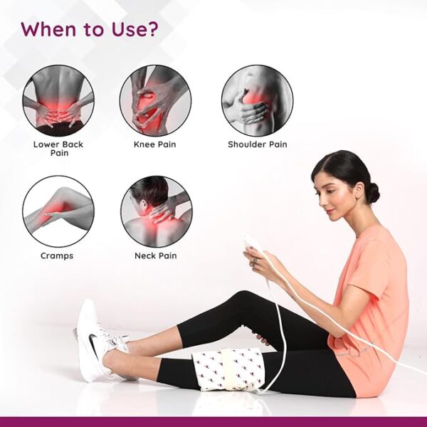 4 Flamingo Orthopaedic Electric Heating Pad | Pain Relief Heating Belt with Temperature Controller for Lower Back, Knee, Shoulder, Cramps, and Neck | Back Pain Relief