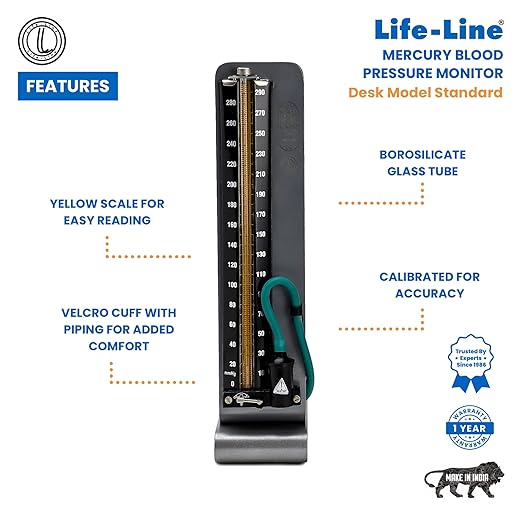 Life-Line Standard Mercurial Blood Pressure Monitor Desk Model  | Sphygmomanometer Mercury BPMB032