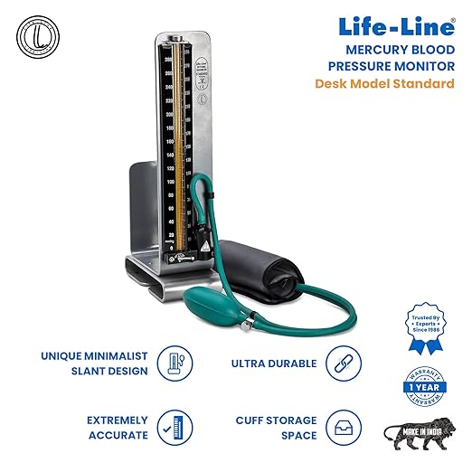 Life-Line Standard Mercurial Blood Pressure Monitor Desk Model  | Sphygmomanometer Mercury BPMB032