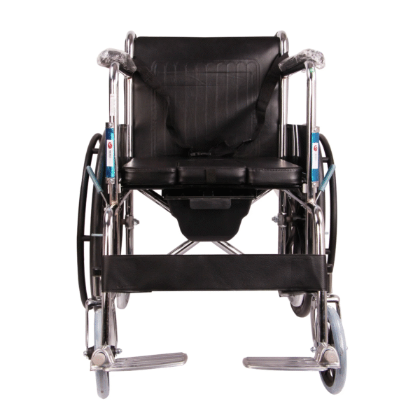 Hero Eco Med - Mediva MHL 1002-C Eva Chrome Finish Commode Wheelchair with Mag Wheels and Eva Tyres