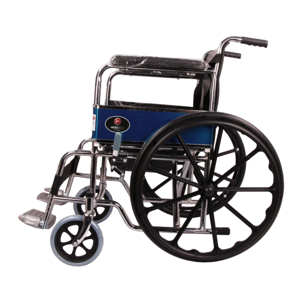 Hero Eco Med - Mediva MHL 1002-C Eva Chrome Finish Commode Wheelchair with Mag Wheels and Eva Tyres