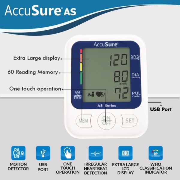 AccuSure AS Series Automatic and Advance Feature Blood Pressure Monitor