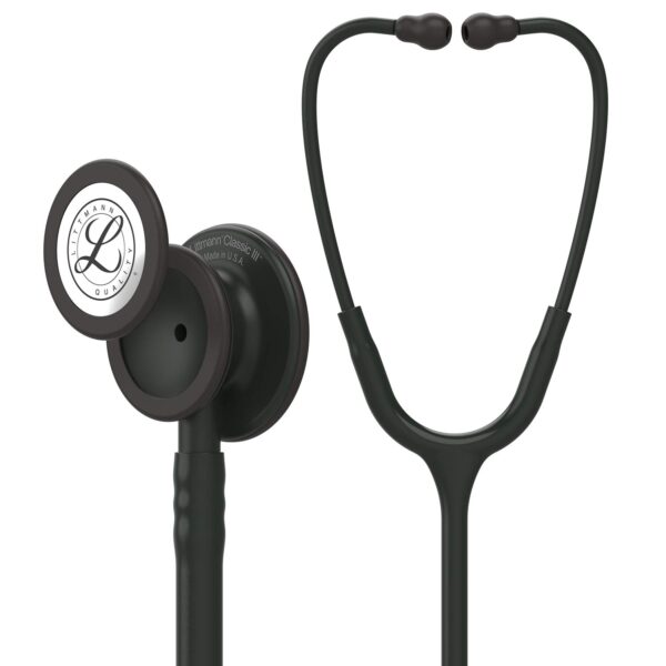 3M Littmann Classic III Stethoscope Black Edition Chestpiece, Black Tube Model - 5803