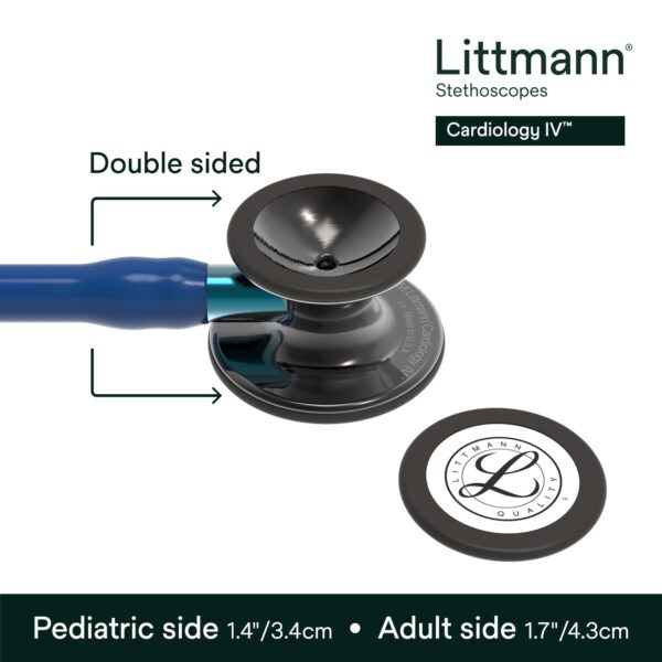 6202-3 3M Littmann Cardiology IV Diagnostic Stethoscope Polished Smoke & Navy – Blue Stem 6202
